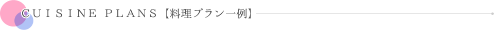 CUISINE PLANS【料理プラン一例】